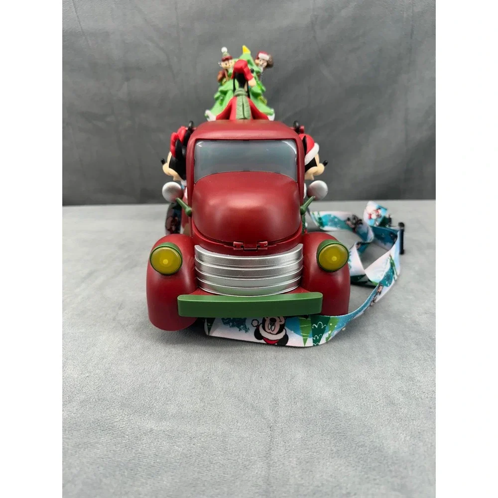 Disney Parks 2025 Christmas Mickey Minnie Goofy Red Truck Popcorn Bucket Lanyard